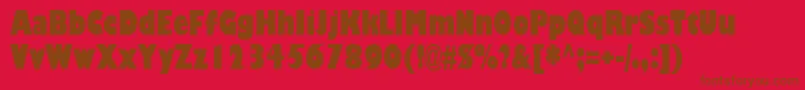 GillBlackCondensedSsiBlackCondensed-Schriftart – Braune Schriften auf rotem Hintergrund