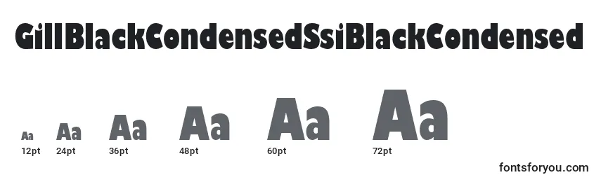 GillBlackCondensedSsiBlackCondensed Font Sizes
