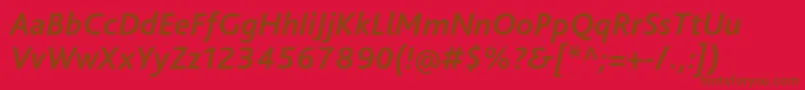 BlissproBolditalic Font – Brown Fonts on Red Background