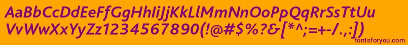 BlissproBolditalic Font – Purple Fonts on Orange Background