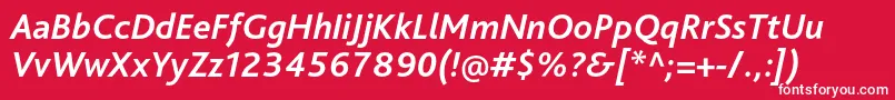 BlissproBolditalic Font – White Fonts on Red Background