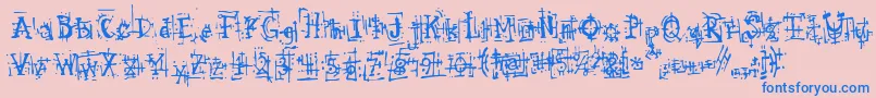 ArmaggedonIndustrial Font – Blue Fonts on Pink Background