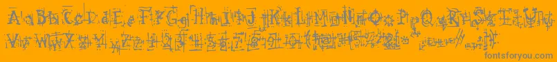 ArmaggedonIndustrial Font – Gray Fonts on Orange Background