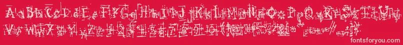 ArmaggedonIndustrial Font – Pink Fonts on Red Background