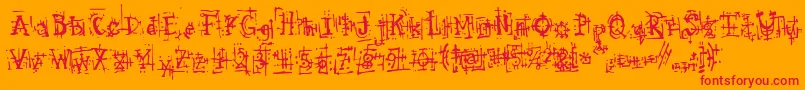 ArmaggedonIndustrial Font – Red Fonts on Orange Background