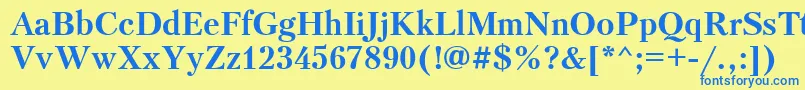 Ptr3 Font – Blue Fonts on Yellow Background