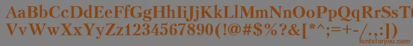 フォントPtr3 – 茶色の文字が灰色の背景にあります。