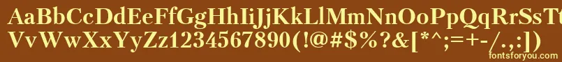 Шрифт Ptr3 – жёлтые шрифты на коричневом фоне