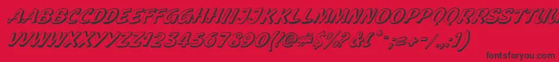 フォントGeckoItalic – 赤い背景に黒い文字
