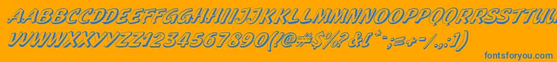 GeckoItalic Font – Blue Fonts on Orange Background