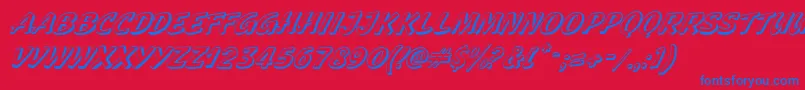 Fonte GeckoItalic – fontes azuis em um fundo vermelho