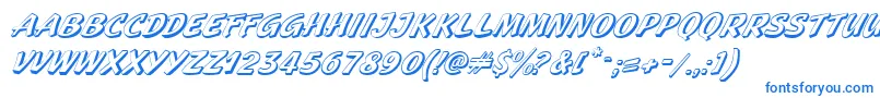 GeckoItalic-Schriftart – Blaue Schriften auf weißem Hintergrund