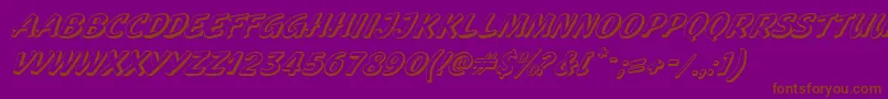 GeckoItalic-Schriftart – Braune Schriften auf violettem Hintergrund