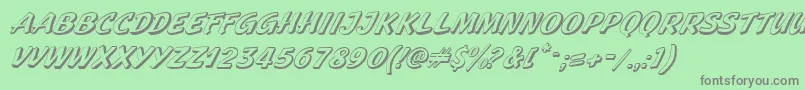 Шрифт GeckoItalic – серые шрифты на зелёном фоне