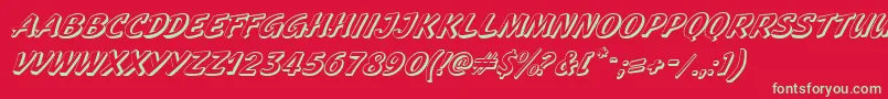 GeckoItalic Font – Green Fonts on Red Background