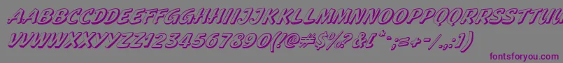 GeckoItalic-Schriftart – Violette Schriften auf grauem Hintergrund