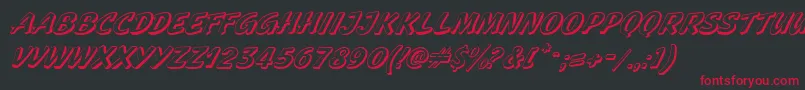 フォントGeckoItalic – 黒い背景に赤い文字