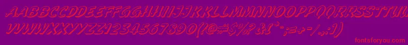 Fonte GeckoItalic – fontes vermelhas em um fundo violeta