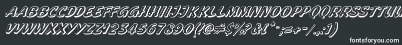 フォントGeckoItalic – 黒い背景に白い文字