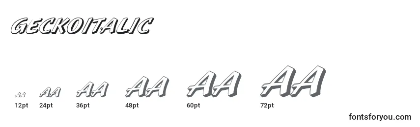 GeckoItalic Font Sizes