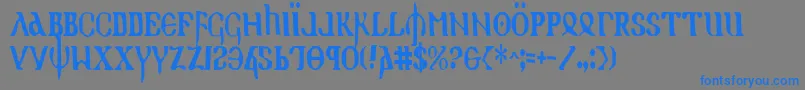 Holyv2c Font – Blue Fonts on Gray Background
