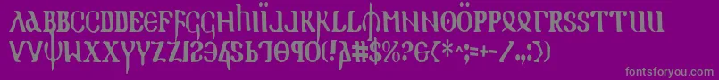 More about Holyv2c Font Holyv2c Font – Gray Fonts on Purple Background
