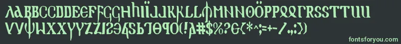 Шрифт Holyv2c – зелёные шрифты на чёрном фоне