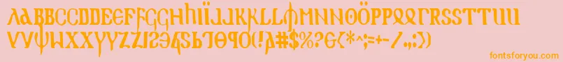 Holyv2c Font – Orange Fonts on Pink Background