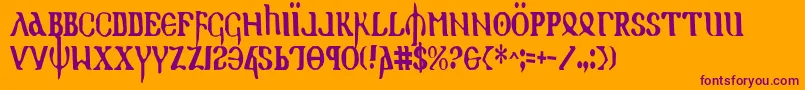 Holyv2c Font – Purple Fonts on Orange Background