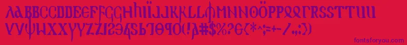Holyv2c Font – Purple Fonts on Red Background