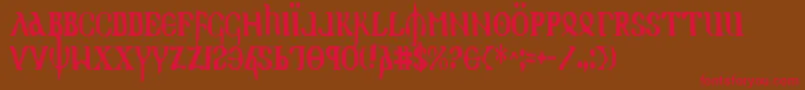 Шрифт Holyv2c – красные шрифты на коричневом фоне