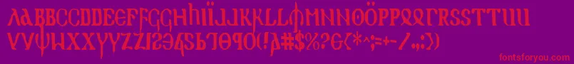 Holyv2c Font – Red Fonts on Purple Background