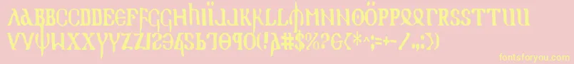 Holyv2c Font – Yellow Fonts on Pink Background