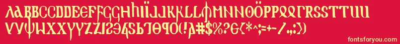 Holyv2c Font – Yellow Fonts on Red Background