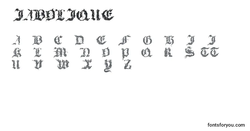 Schriftart Diabolique – Alphabet, Zahlen, spezielle Symbole