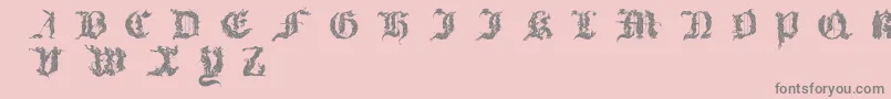 フォントDiabolique – ピンクの背景に灰色の文字