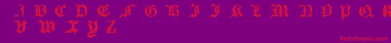 フォントDiabolique – 紫の背景に赤い文字