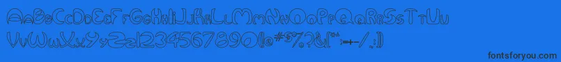 QurveHollow Font – Black Fonts on Blue Background