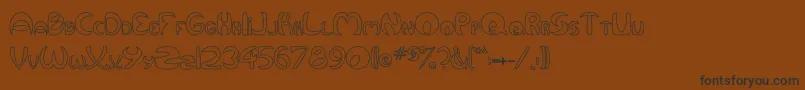 QurveHollow Font – Black Fonts on Brown Background