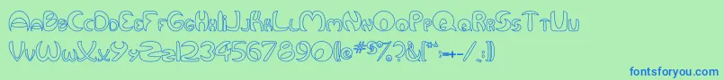 QurveHollow Font – Blue Fonts on Green Background