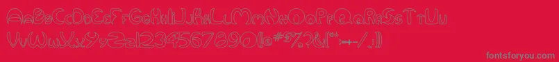 QurveHollow Font – Gray Fonts on Red Background