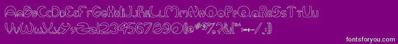 QurveHollow Font – Green Fonts on Purple Background