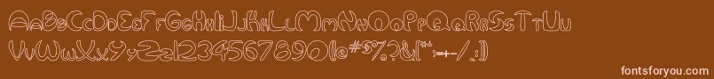 QurveHollow Font – Pink Fonts on Brown Background