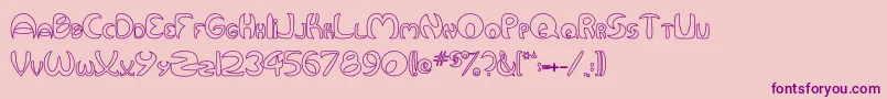 QurveHollow Font – Purple Fonts on Pink Background