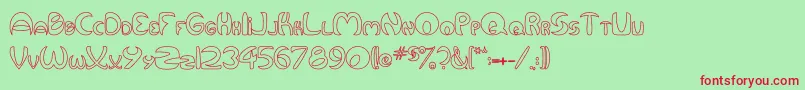 QurveHollow Font – Red Fonts on Green Background