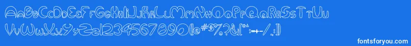 QurveHollow Font – White Fonts on Blue Background