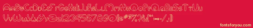 QurveHollow Font – Yellow Fonts on Red Background