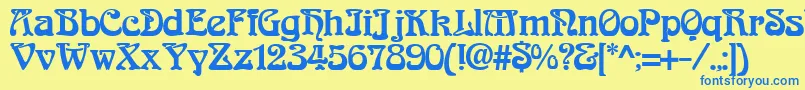 ArabiaNormal-Schriftart – Blaue Schriften auf gelbem Hintergrund
