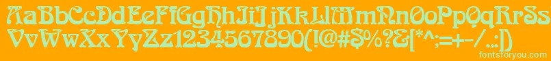 ArabiaNormal Font – Green Fonts on Orange Background