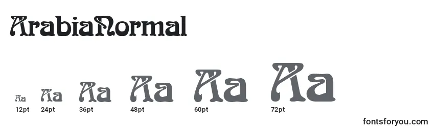 ArabiaNormal Font Sizes